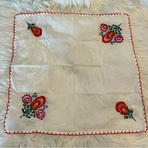 uo embroidered square scarf W white